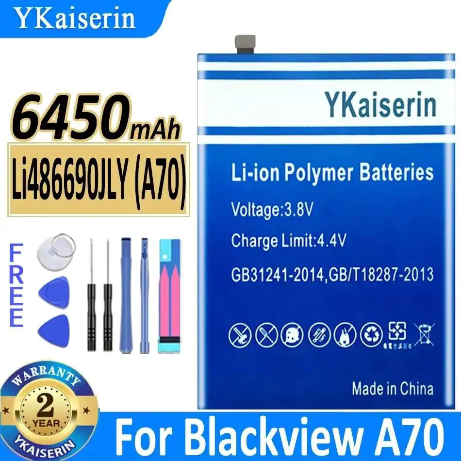 6450mAh For Blackview A70 Li486690JLY Reliable Power Supply Reliable Power Mobile Phone Battery
6450mAh For Blackview A70 Li486690JLY Reliable Power Supply Reliable Power Mobile Phone Battery
