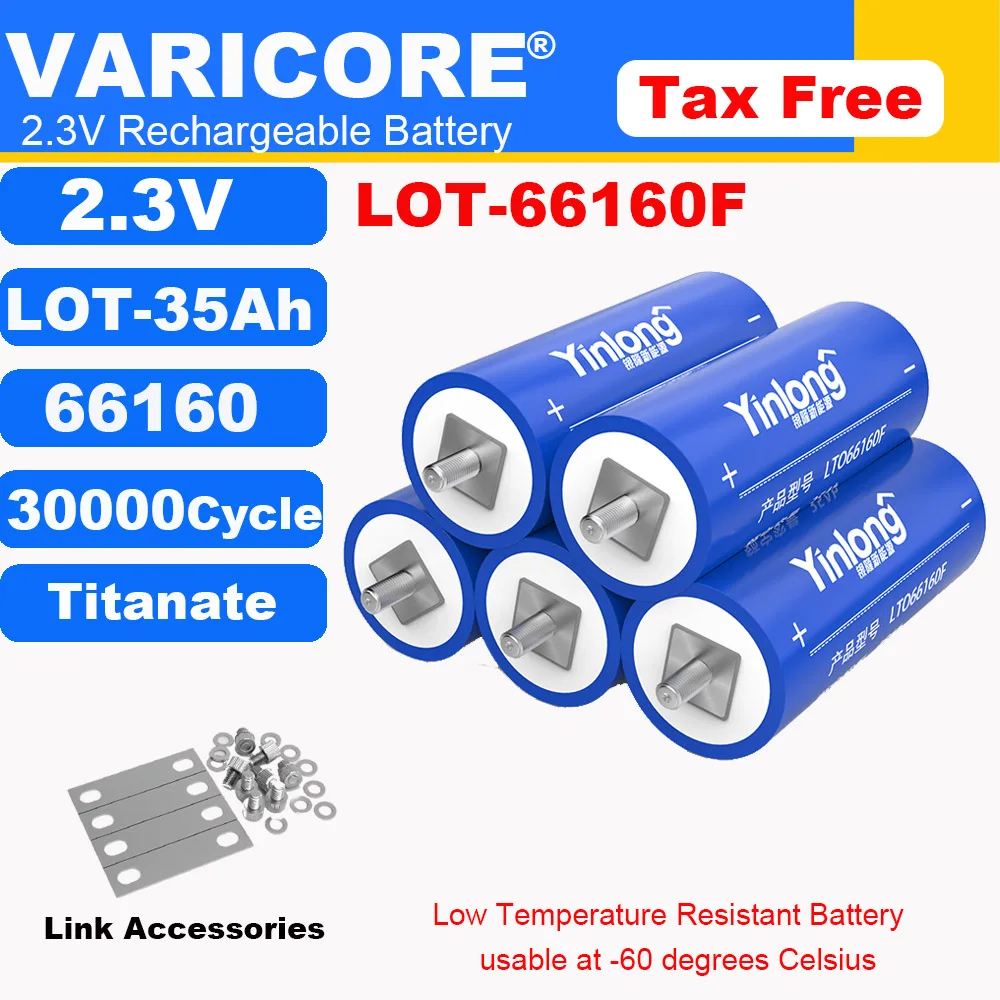 2.3V 35Ah battery Original Yinlong LTO 66160 10C DIY 12V 4s low temperature resistant lithium Titanate batteries duty-free
2.3V 35Ah battery Original Yinlong LTO 66160 10C DIY 12V 4s low temperature resistant lithium Titanate batteries duty-free
