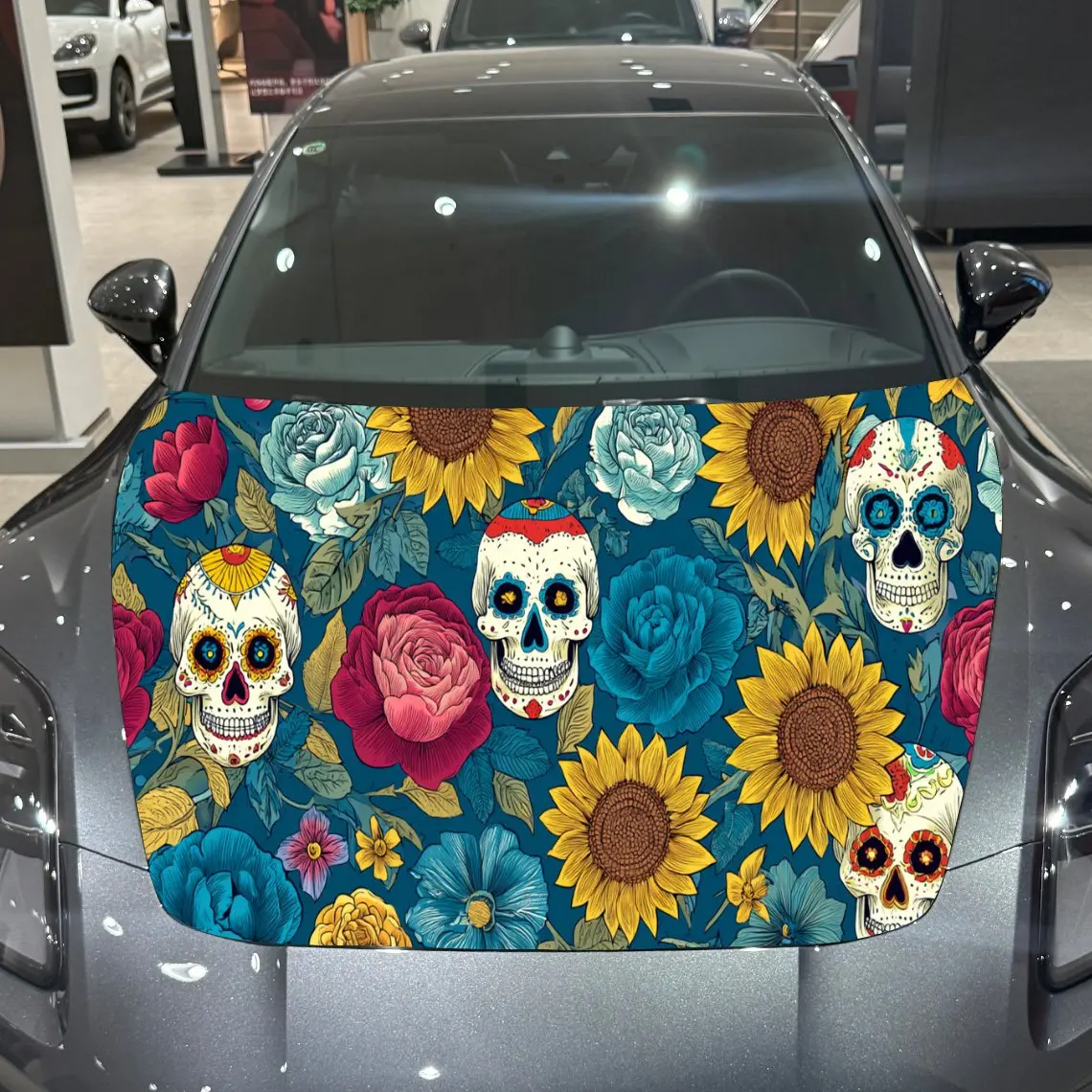 Skull Flower Colorful Car Hood Sticker PVC Self Waterproof Stick, Striking Auto Exterior Accessories Decor Protect Gift for Car
Skull Flower Colorful Car Hood Sticker PVC Self Waterproof Stick, Striking Auto Exterior Accessories Decor Protect Gift for Car