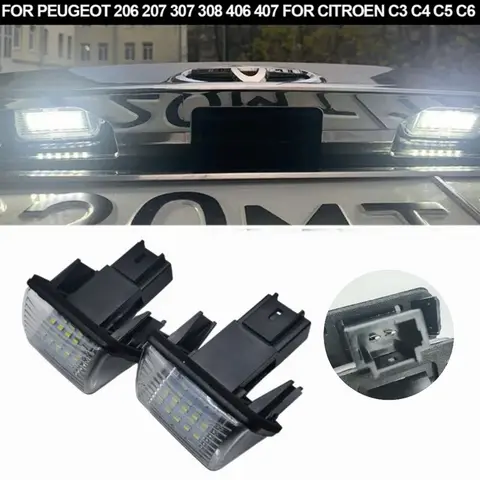 LED Luce targa auto per Citroen C3 C4 C5 BERLINGO Saxo Xsara Picasso per Peugeot Partner 206 207 306 307 308 5008