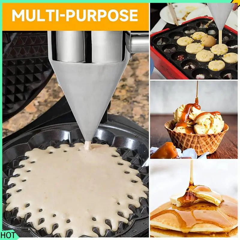 AWAH 2X Stainless Steel Pancake Batter Dispenser, Funnel Dispenser With Stand For Cake Pancakes Cupcakes Baked Good
AWAH 2X Stainless Steel Pancake Batter Dispenser, Funnel Dispenser With Stand For Cake Pancakes Cupcakes Baked Good