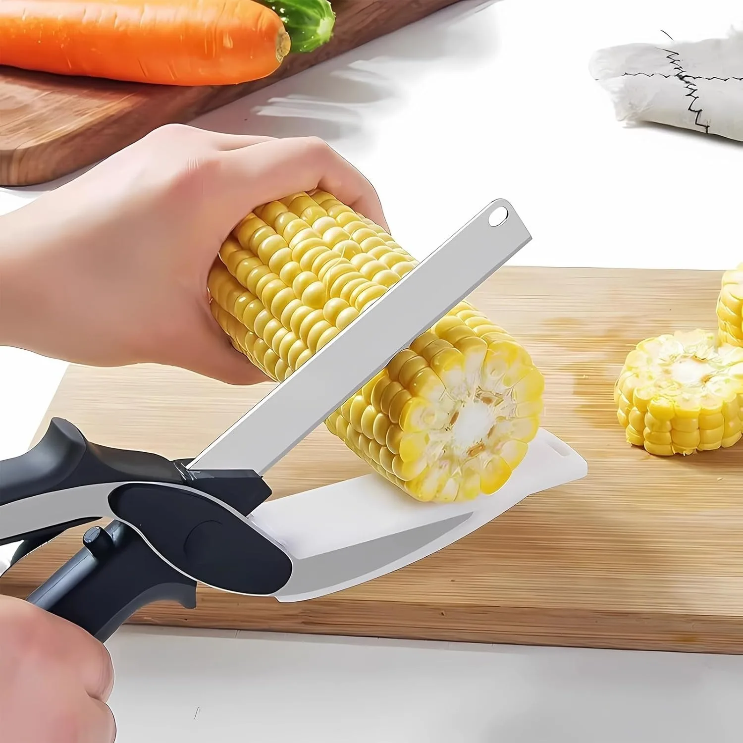 Multi Functional 2-in-1 Stainless Steel Kitchen Scissors With Safety Lock & Built-in Cutting Board, Quick Cut Meat, Fruit, Veggies & Cheese, Easy Clean For Home Cooking Use
Multi Functional 2-in-1 Stainless Steel Kitchen Scissors With Safety Lock & Built-in Cutting Board, Quick Cut Meat, Fruit, Veggies & Cheese, Easy Clean For Home Cooking Use