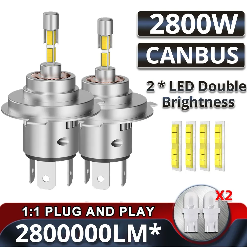 2 PCS H4 LED Light Bulb Canbus H7 Car Led Headlight H1 H11 H4 9003 HB2 Hi Lo Auto Fog Lamps for Automobiles SUV ATV Motorcycle
2 PCS H4 LED Light Bulb Canbus H7 Car Led Headlight H1 H11 H4 9003 HB2 Hi Lo Auto Fog Lamps for Automobiles SUV ATV Motorcycle