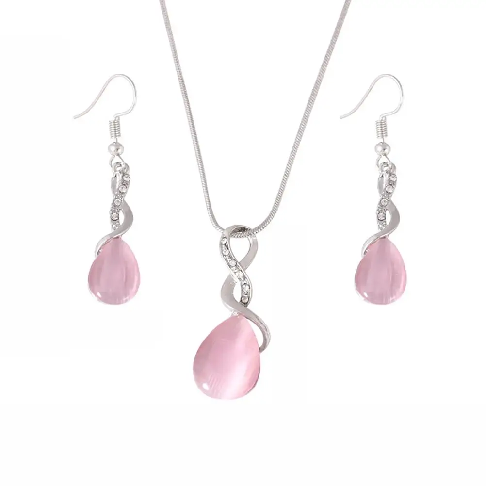 Fashion Necklace Earrings Droplet Shaped Jewelry Rhinestone Jewelry Set Accessories for Wedding Party (Pink)
Fashion Necklace Earrings Droplet Shaped Jewelry Rhinestone Jewelry Set Accessories for Wedding Party (Pink)