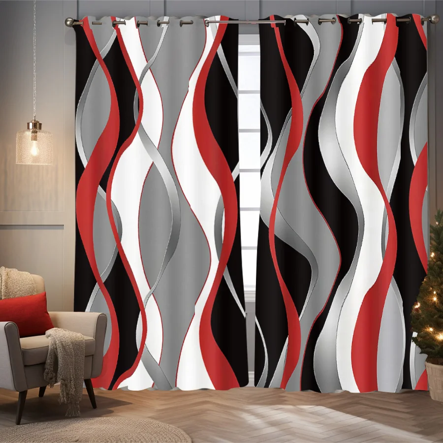 2PC curtains red and black abstract printing in various size with perforated home decoration curtains living room curtains
2PC curtains red and black abstract printing in various size with perforated home decoration curtains living room curtains
