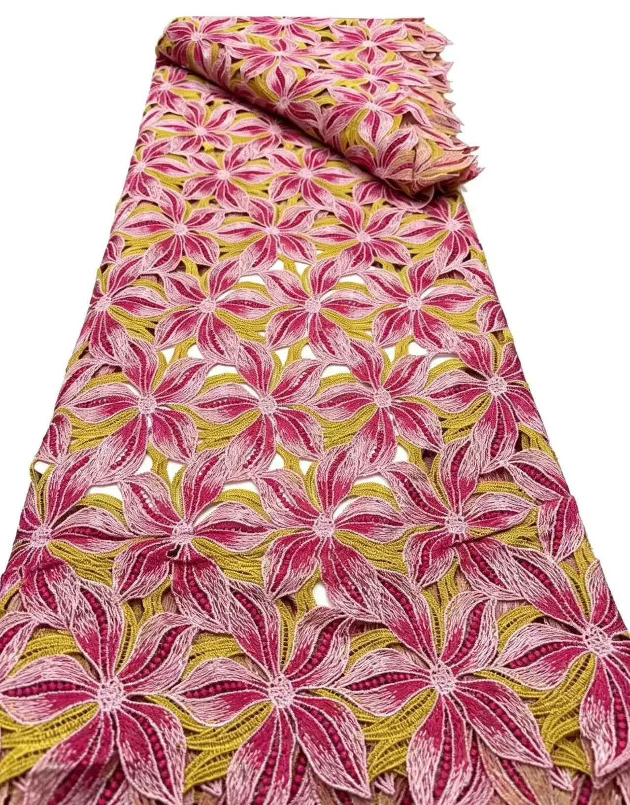 African Guipure Corded Lace Fabric 2026 Hot Sale Nigerian Gemstone Milk Silk Corded Lace Fabric for Women's Party Dresses Sewing
African Guipure Corded Lace Fabric 2026 Hot Sale Nigerian Gemstone Milk Silk Corded Lace Fabric for Women's Party Dresses Sewing