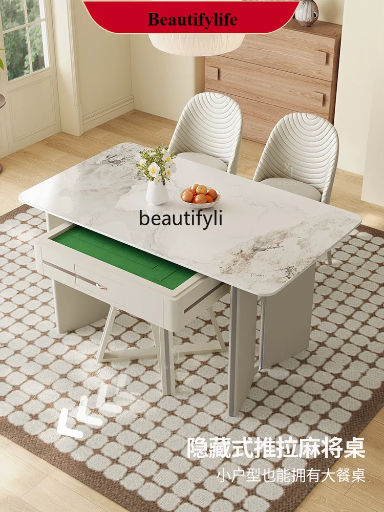 G1218 Cream wind rock board mahjong table dining table dual-purpose integrated with heating automatic mahjong machine
G1218 Cream wind rock board mahjong table dining table dual-purpose integrated with heating automatic mahjong machine