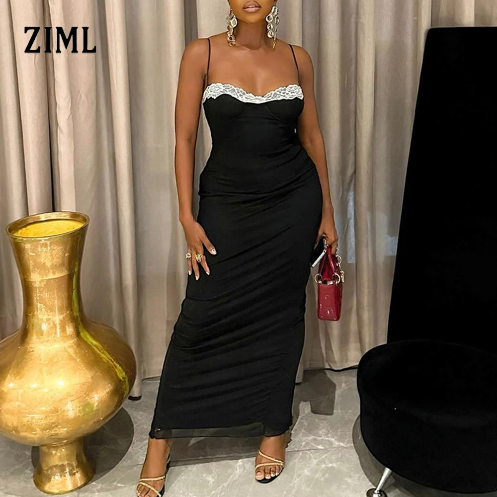 ZIML Solid Spliced Lace Slimming Backless Dresses for Women Square Collar Sleeveless High Wiast Elegant Evening Dress Female New
ZIML Solid Spliced Lace Slimming Backless Dresses for Women Square Collar Sleeveless High Wiast Elegant Evening Dress Female New