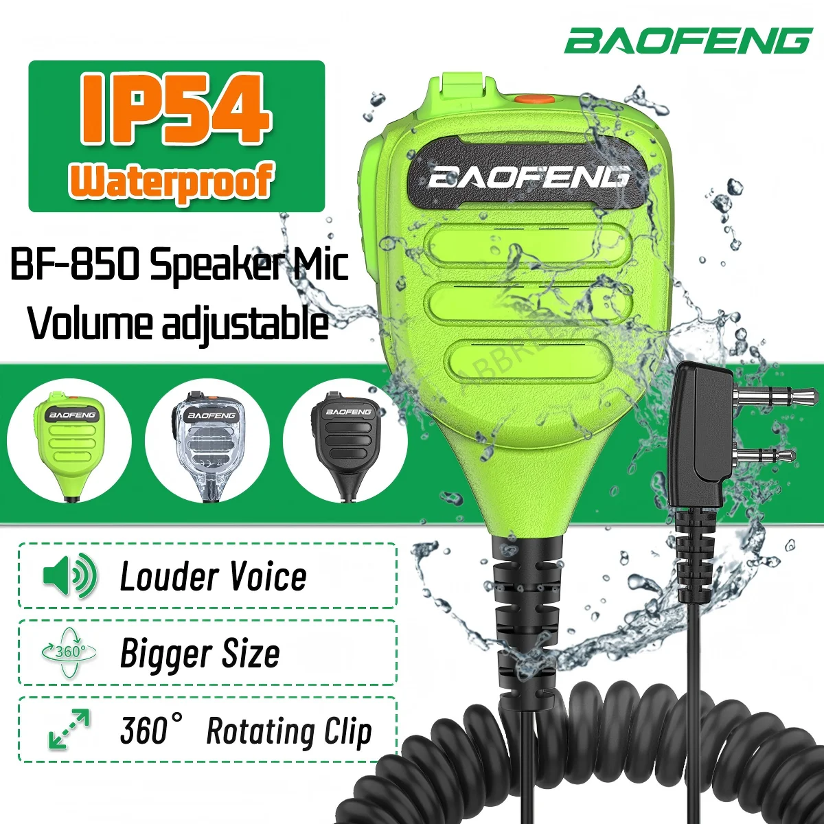 BAOFENG BF-850 Walkie Talkie Speaker Microphone Adjustable 2 Pin PTT Handheld Shoulder Mic for BaoFeng UV-5R UV21 PRO For Hiking
BAOFENG BF-850 Walkie Talkie Speaker Microphone Adjustable 2 Pin PTT Handheld Shoulder Mic for BaoFeng UV-5R UV21 PRO For Hiking