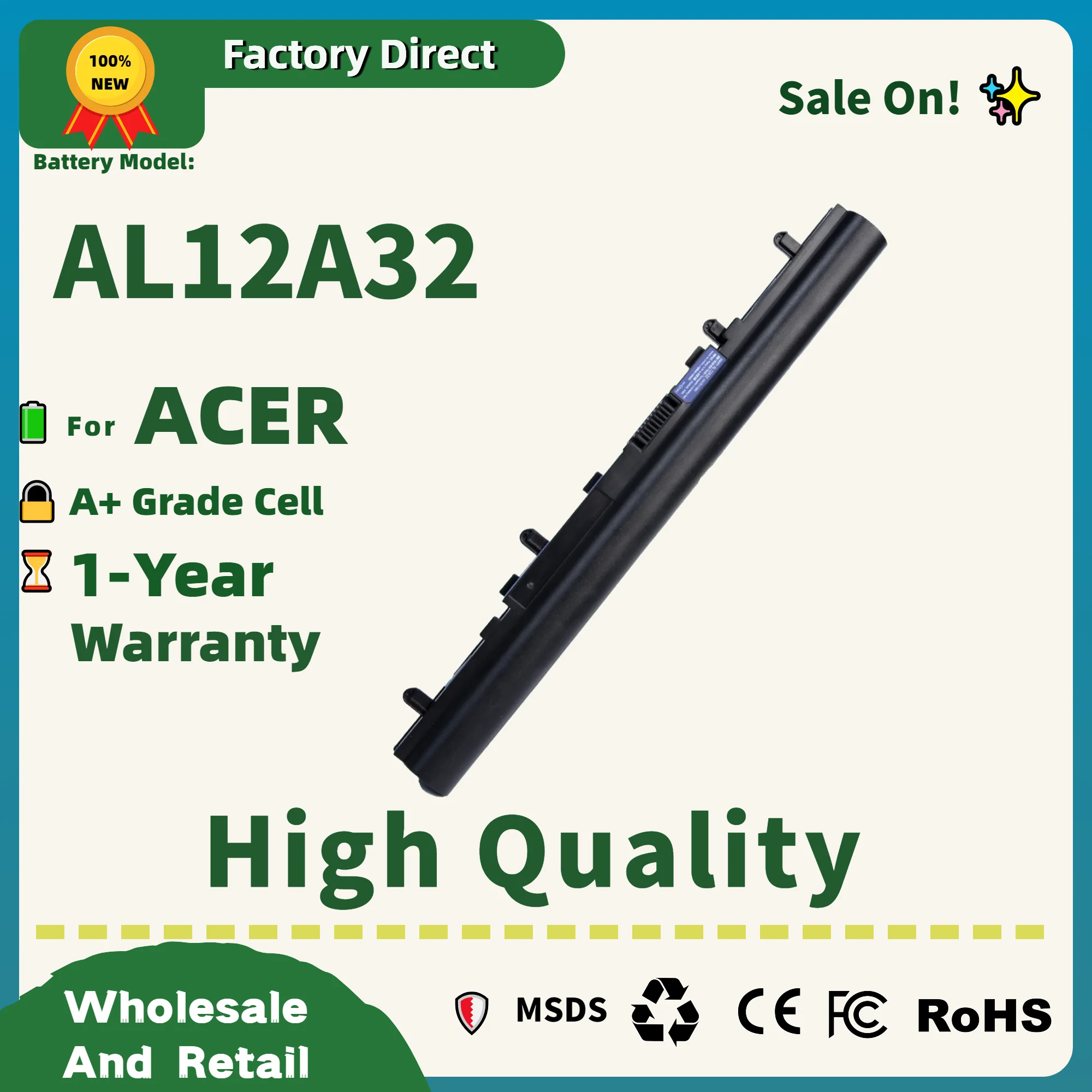 Прямая продажа с фабрики! AL12A32 AL12A72 Аккумулятор для ноутбука Acer Aspire V5 V5-171 V5-431 V5-531 V5-431G V5-471 V5-571 V5-471G V5-571G
Прямая продажа с фабрики! AL12A32 AL12A72 Аккумулятор для ноутбука Acer Aspire V5 V5-171 V5-431 V5-531 V5-431G V5-471 V5-571 V5-471G V5-571G