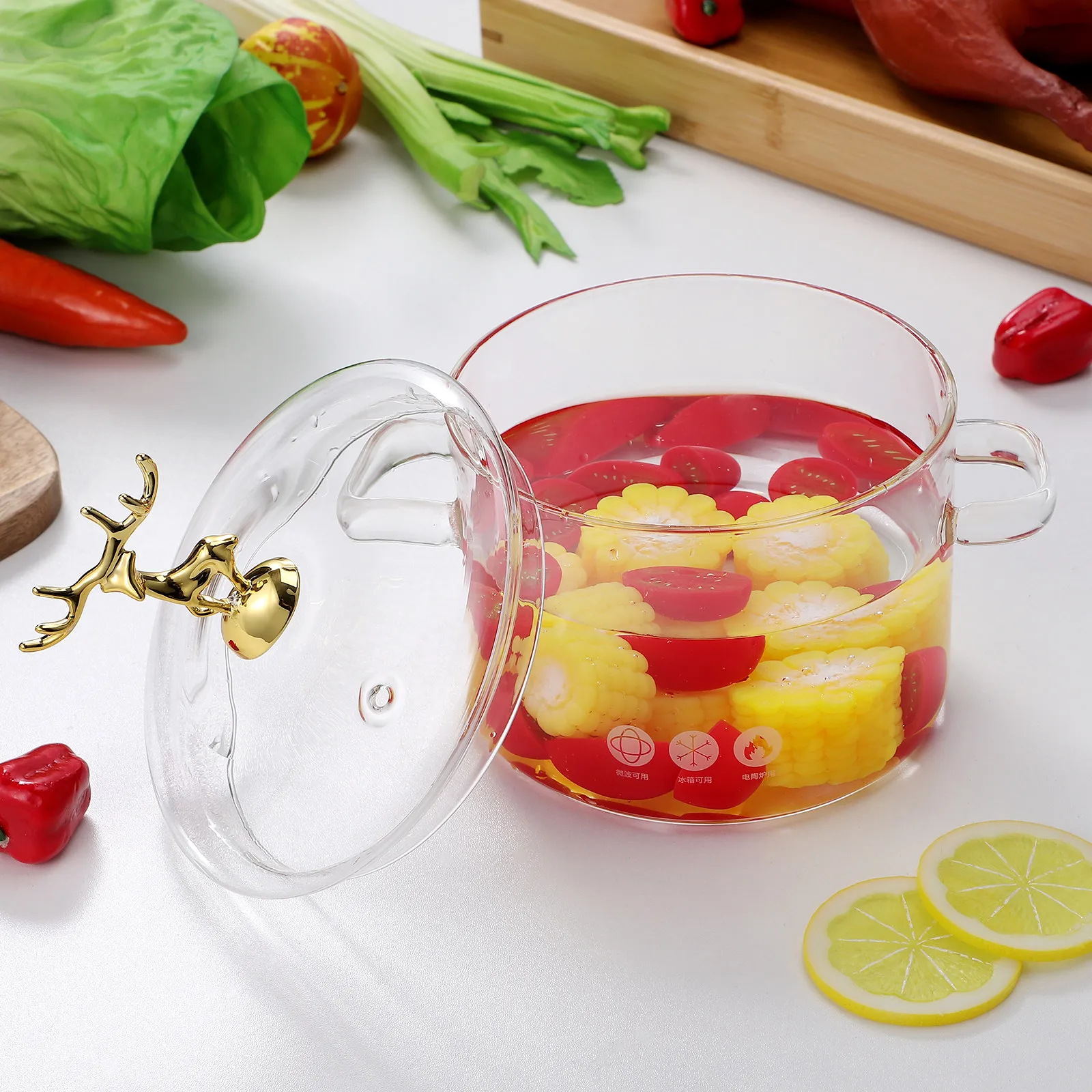 1500Ml Borosilicate Glass Stockpot Elk Style Lid Transparent Soup Pot Heat Resistant Kitchen Cookware Multifunctional Stew Pot
1500Ml Borosilicate Glass Stockpot Elk Style Lid Transparent Soup Pot Heat Resistant Kitchen Cookware Multifunctional Stew Pot