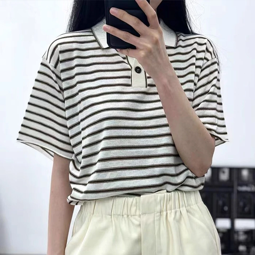 NIGO Women's Spring And Summer Wool Silk Striped Printed Short Straight Fit Pullover Polo Shirt Ngvp #nigo7999
NIGO Women's Spring And Summer Wool Silk Striped Printed Short Straight Fit Pullover Polo Shirt Ngvp #nigo7999