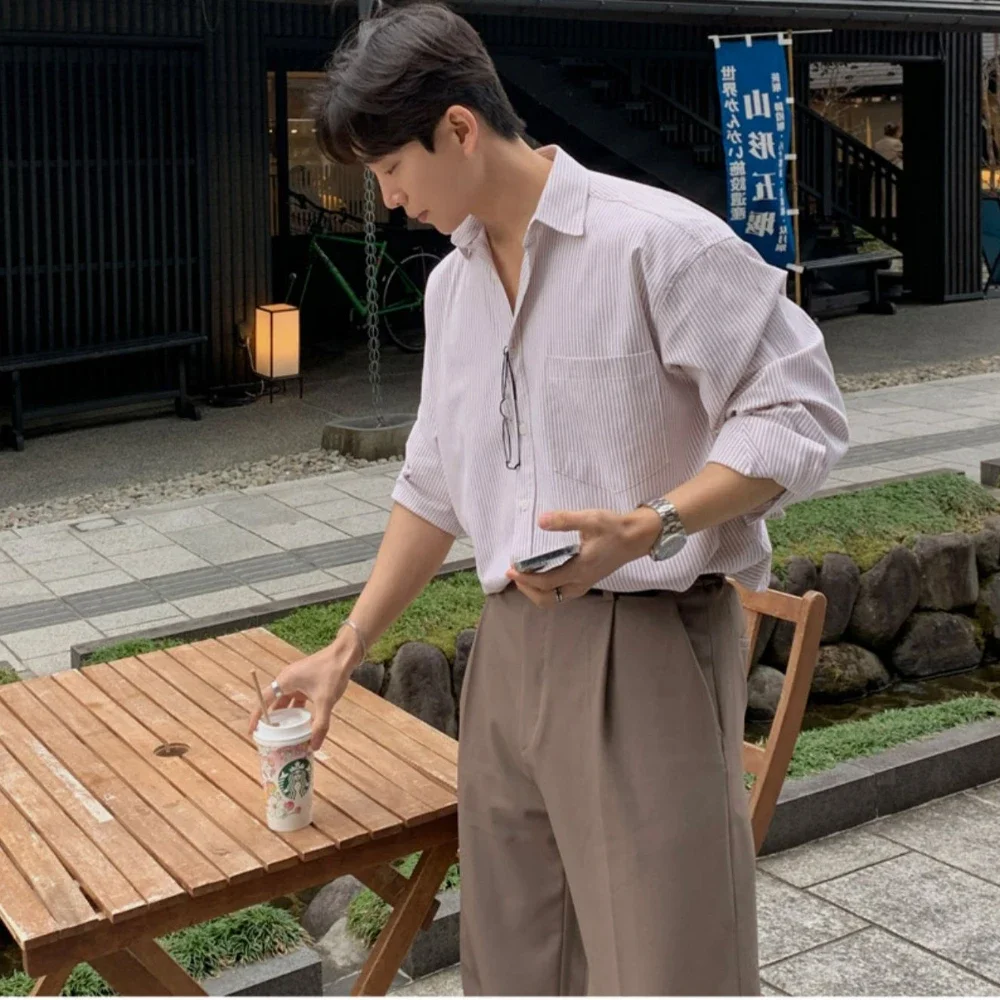 Oversized Men's Niche Striped Shirt, Spring&Autumn Fashion All-Matching Long Sleeve Shirt Coat, Korean Casual Unisex Outdoor
Oversized Men's Niche Striped Shirt, Spring&Autumn Fashion All-Matching Long Sleeve Shirt Coat, Korean Casual Unisex Outdoor