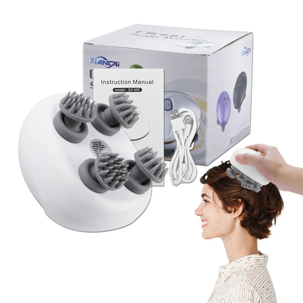 Electric Head Scalp Massager with 4 Kneading Massage Heads Body Deep Tissue Massager for Hair Growth Relaxtion and Cat Pet Claw
Electric Head Scalp Massager with 4 Kneading Massage Heads Body Deep Tissue Massager for Hair Growth Relaxtion and Cat Pet Claw