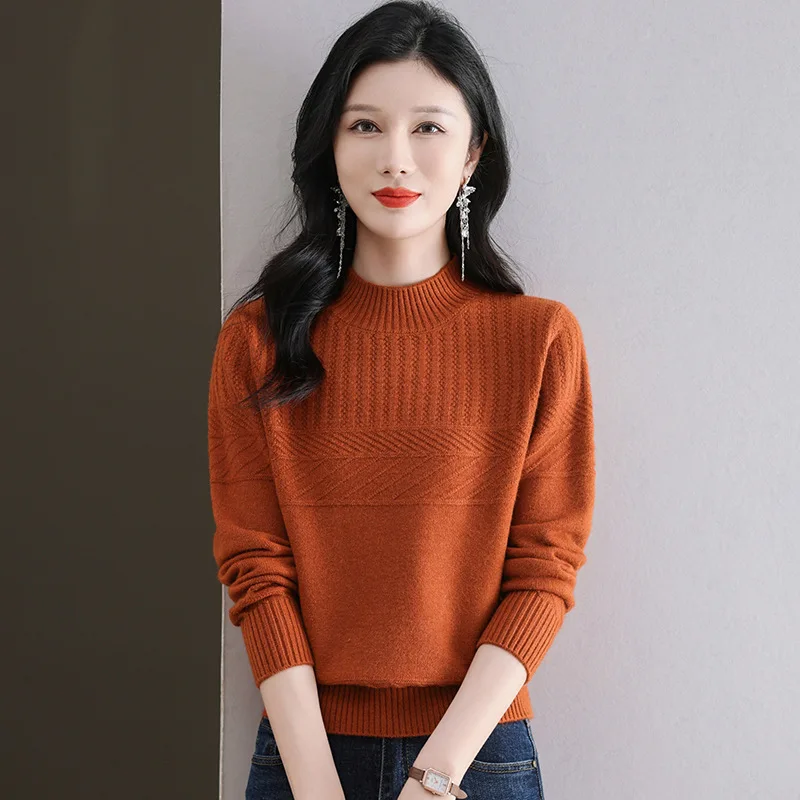 Зимняя одежда, женский свитер, пуловер для мам среднего возраста, топы, весенне-осенняя водолазка, трикотаж, женская одежда, тянущая блузка
Зимняя одежда, женский свитер, пуловер для мам среднего возраста, топы, весенне-осенняя водолазка, трикотаж, женская одежда, тянущая блузка