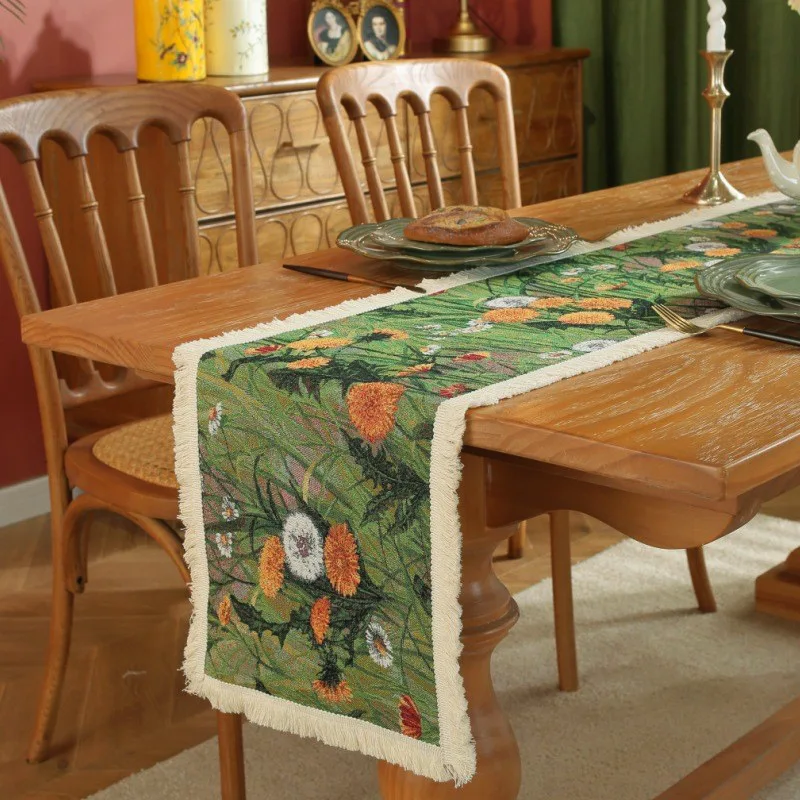 American Retro Tapestry Table Runner with Fringe Bohemian Style Tablecloth for Coffee Table TV Cabinet and Dining Table
American Retro Tapestry Table Runner with Fringe Bohemian Style Tablecloth for Coffee Table TV Cabinet and Dining Table