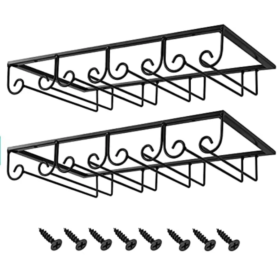 Under Cabinet Stemware Hanger, Glass Holder Storage Hanger for Cabinet Kitchen Bar Black
Under Cabinet Stemware Hanger, Glass Holder Storage Hanger for Cabinet Kitchen Bar Black