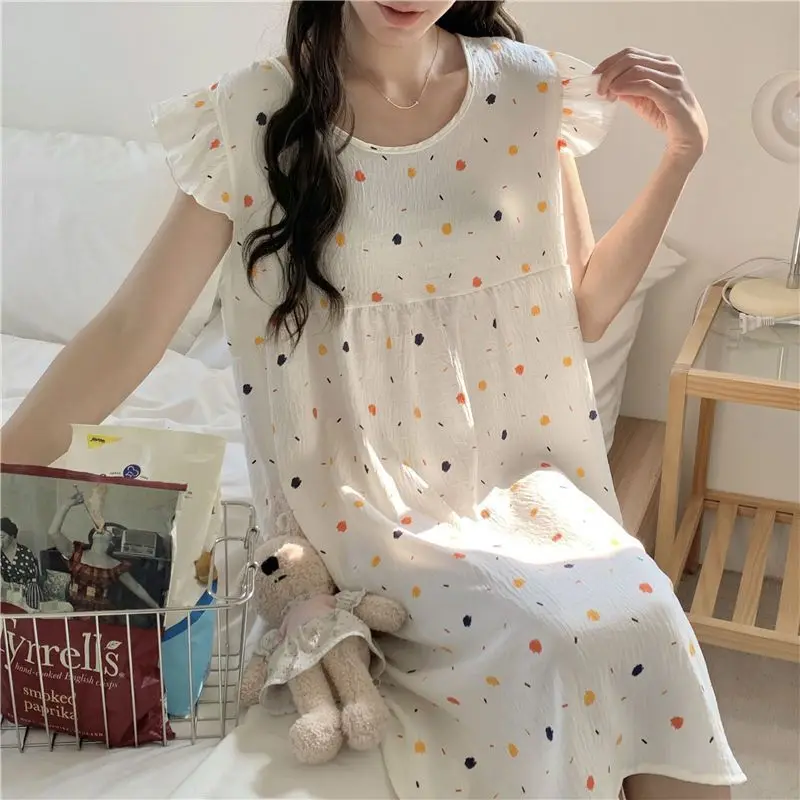 Ночная рубашка с принтом для женщин, летняя новая домашняя одежда, тонкое платье, пижама для девочек, одежда для сна «Зов ночи», женская одежда для сна 
Ночная рубашка с принтом для женщин, летняя новая домашняя одежда, тонкое платье, пижама для девочек, одежда для сна «Зов ночи», женская одежда для сна