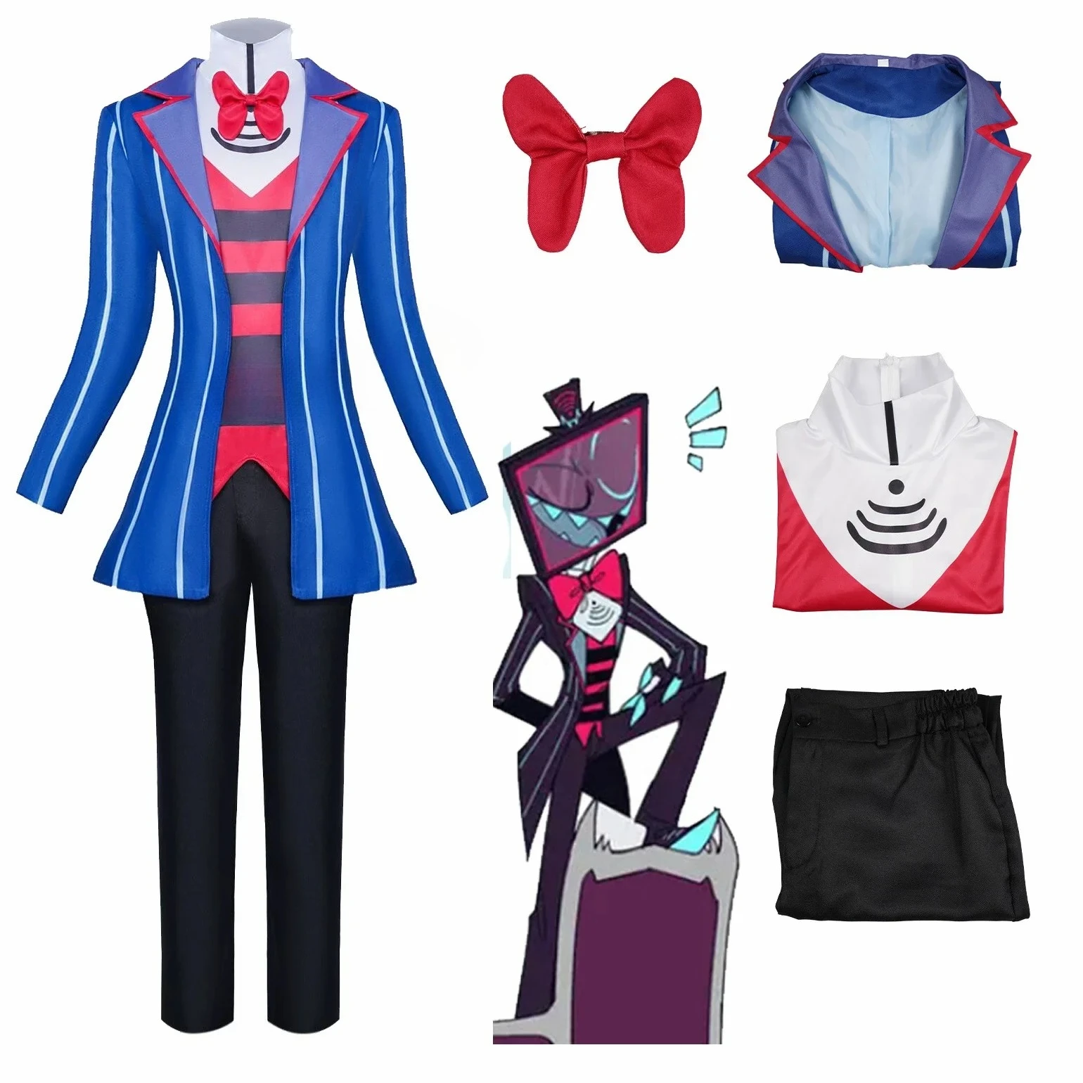 Vox Cosplay Hazbin Uniform Costume Men's Suit Hotel Anime Jacket Coat Uniform Women Kids Child Halloween Costume
Vox Cosplay Hazbin Uniform Costume Men's Suit Hotel Anime Jacket Coat Uniform Women Kids Child Halloween Costume