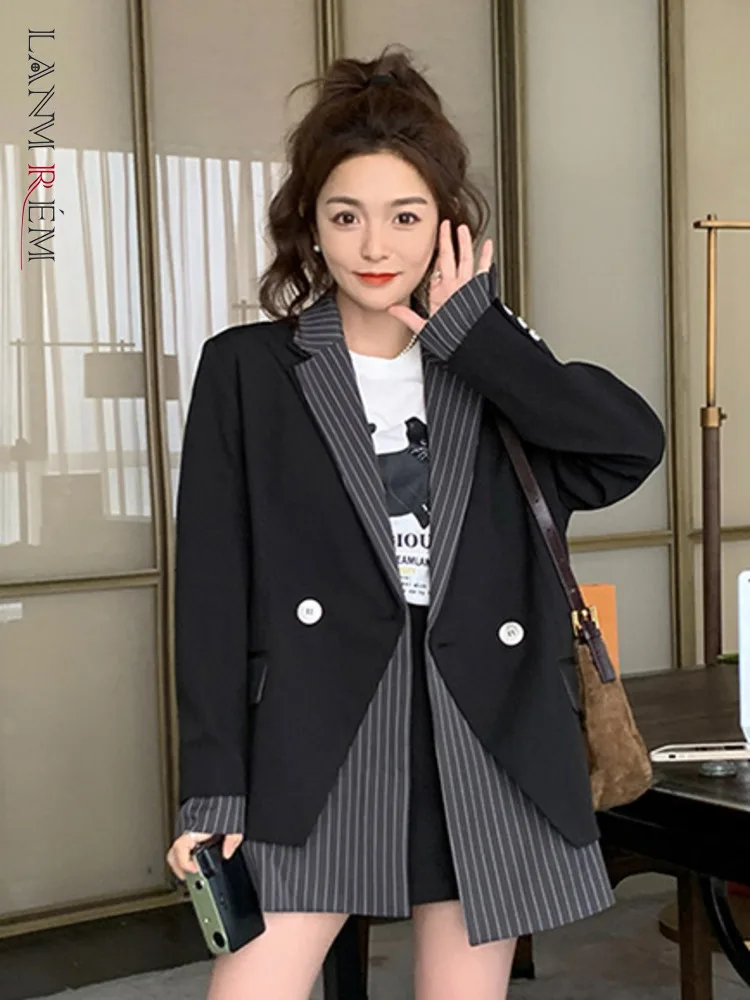 LANMREM Patchwork Striped Blazer Coat For Women Single Button Long Sleeves Designer Coats Fashion 2023 Autumn New 2YA3638
LANMREM Patchwork Striped Blazer Coat For Women Single Button Long Sleeves Designer Coats Fashion 2023 Autumn New 2YA3638