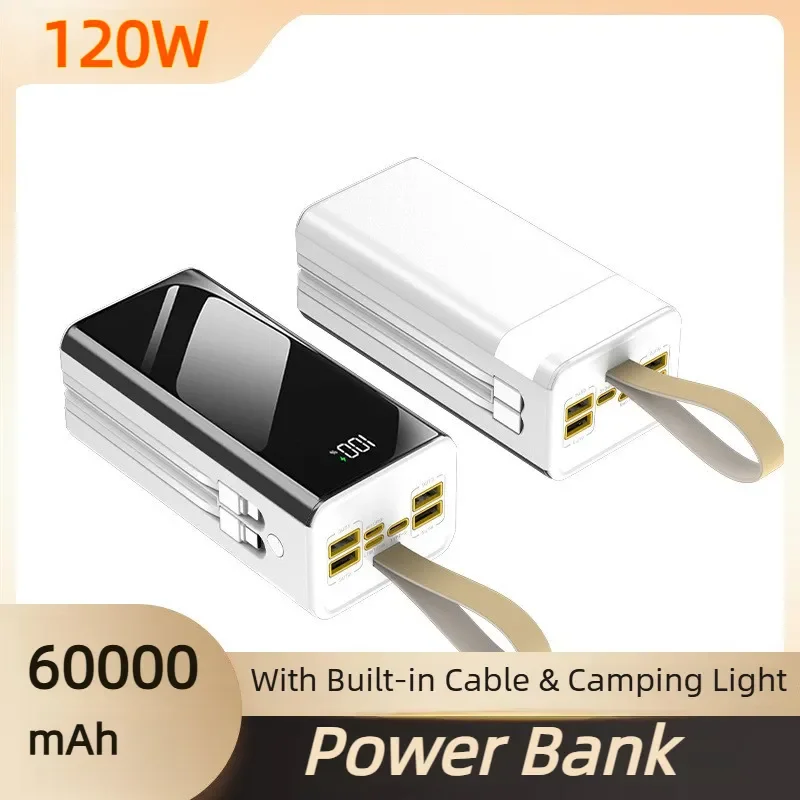 60000mAh High Capacity Fast Charging Power Bank with Built-in Cable & Camping Light for Outdoor Live Streaming Digital
60000mAh High Capacity Fast Charging Power Bank with Built-in Cable & Camping Light for Outdoor Live Streaming Digital