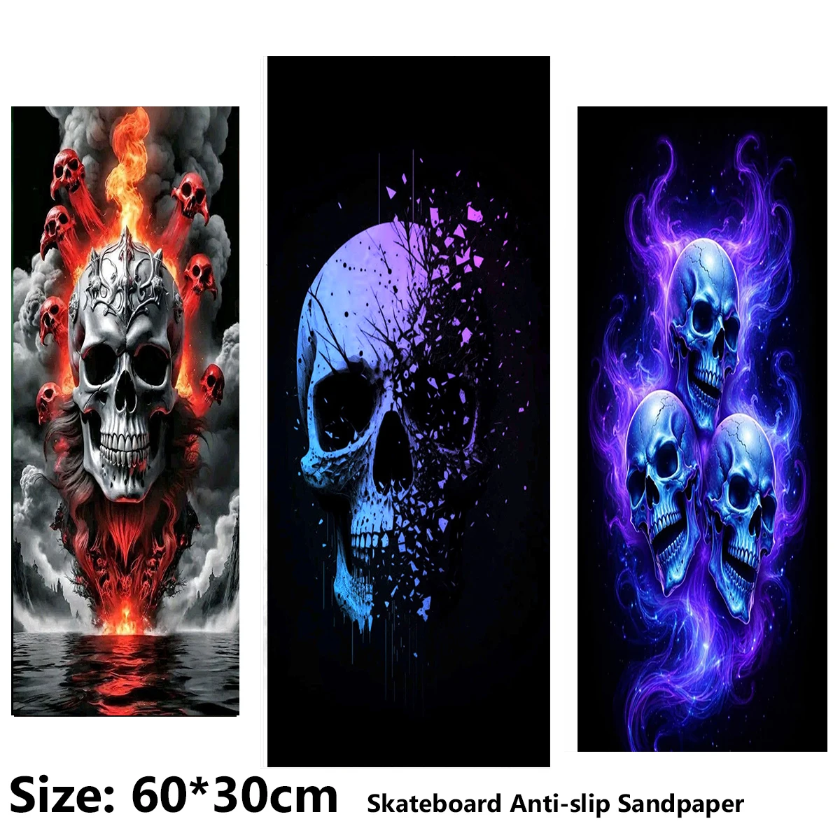 Electric Scooter Anti-slip Sticker Sandpaper Skateboard GripTape Sheet 60*30cm Cool Multi-style Skull Pattern
Electric Scooter Anti-slip Sticker Sandpaper Skateboard GripTape Sheet 60*30cm Cool Multi-style Skull Pattern