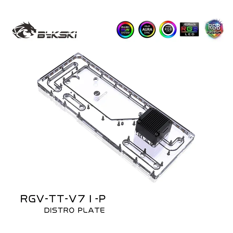Distro Plate BYKSKI для акриловой платы ThermalTake/Tt V71 для блока процессора и графического процессора/заместо резервуара RGV-TT-V71-P
Distro Plate BYKSKI для акриловой платы ThermalTake/Tt V71 для блока процессора и графического процессора/заместо резервуара RGV-TT-V71-P
