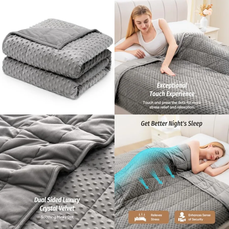 Minky Dot Weighted Blanket for Adults Twin Size 15 lbs, Soft Cozy Heavy Blanket for Stress Relief and Sleep Promotion, Breathab
Minky Dot Weighted Blanket for Adults Twin Size 15 lbs, Soft Cozy Heavy Blanket for Stress Relief and Sleep Promotion, Breathab