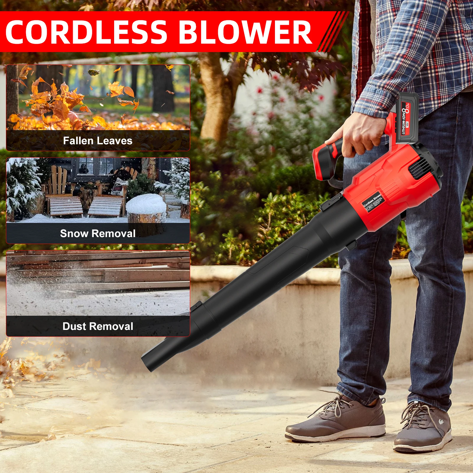 Cordless Leaf blower For Milwaukee Battery 3-Speed Cannon Blower Super Powerful For Leaf Snow Dust Cleaning Blowing Power Tool
Cordless Leaf blower For Milwaukee Battery 3-Speed Cannon Blower Super Powerful For Leaf Snow Dust Cleaning Blowing Power Tool