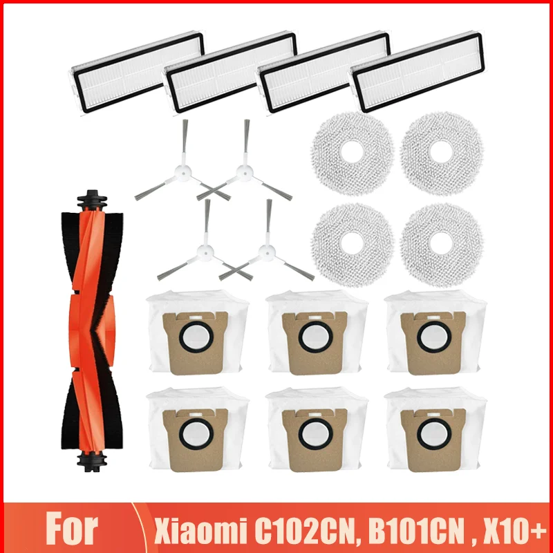 For Xiaomi Mijia Omni 2 C102CN, B101CN, B116, X10+ Robot Spare Parts Main Side Brush Hepa Filter Mop Cloth Dust Bag Accessories
For Xiaomi Mijia Omni 2 C102CN, B101CN, B116, X10+ Robot Spare Parts Main Side Brush Hepa Filter Mop Cloth Dust Bag Accessories