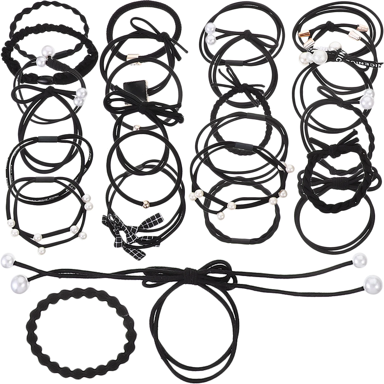 24pcs Hair Accessories Set Decorative Scrunchies for Women Girls Ponytail Holders Rubber Bands Black Bulk Pack Hair Styling
24pcs Hair Accessories Set Decorative Scrunchies for Women Girls Ponytail Holders Rubber Bands Black Bulk Pack Hair Styling