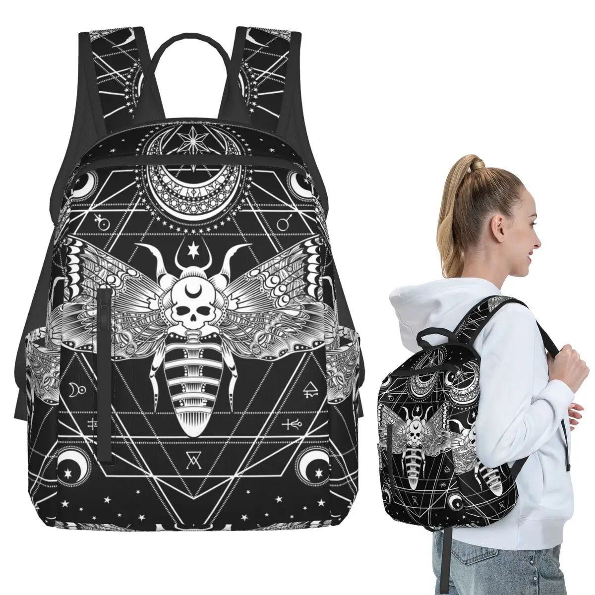 Gothic Moth And Skull Starry Night Backpack Student BookBag Children School Bag Laptop Shoulder Bags Men Women
Gothic Moth And Skull Starry Night Backpack Student BookBag Children School Bag Laptop Shoulder Bags Men Women
