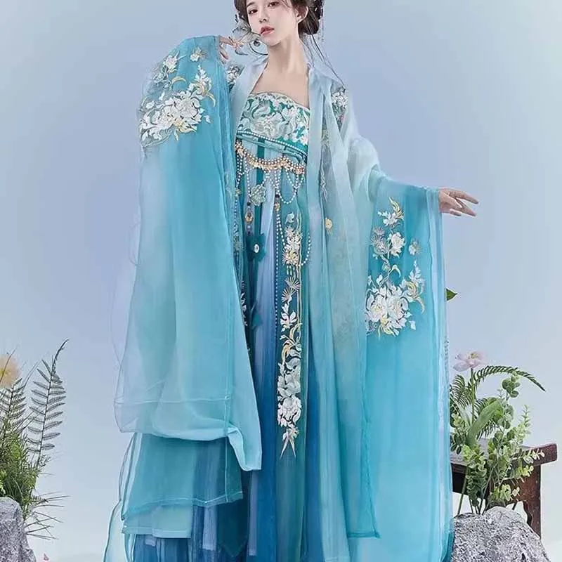 Chinese Hanfu Dress Women Carnival Cosplay Costume Ancient Embroidered Blue Red Hanfu Suitable For 90KG Ladies 2026
Chinese Hanfu Dress Women Carnival Cosplay Costume Ancient Embroidered Blue Red Hanfu Suitable For 90KG Ladies 2026