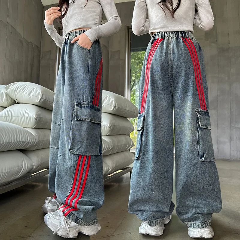 Girls Workwear Jeans 2025 New Teenage Children's Denim Pants Kids Loose Fashion Street-Worthy Wide-Leg Trousers for 4-14Years
Girls Workwear Jeans 2025 New Teenage Children's Denim Pants Kids Loose Fashion Street-Worthy Wide-Leg Trousers for 4-14Years