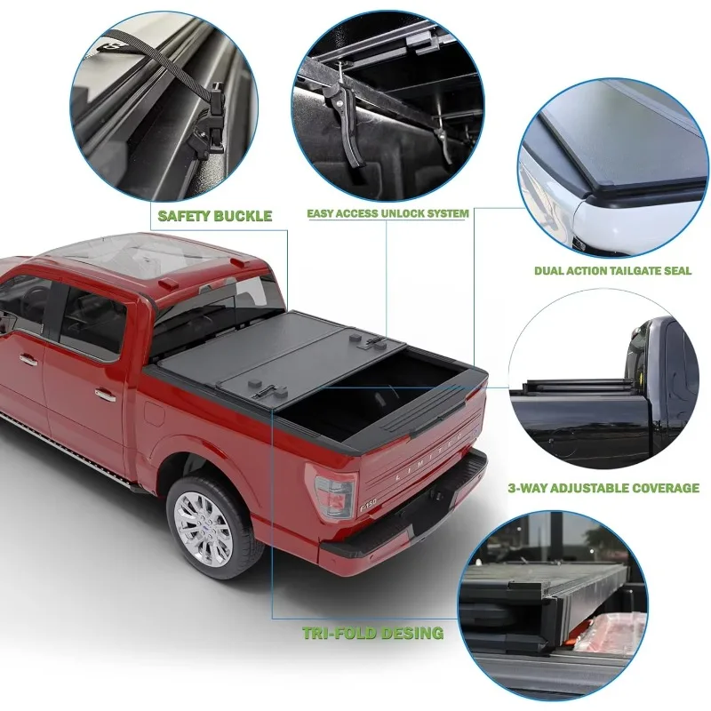 Krono Wild 6.4ft Aluminum Alloy Tri-fold Tailbox Tonneau Cover For 2021-2024-25 Retractable Waterproof Locking Dustproof
Krono Wild 6.4ft Aluminum Alloy Tri-fold Tailbox Tonneau Cover For 2021-2024-25 Retractable Waterproof Locking Dustproof