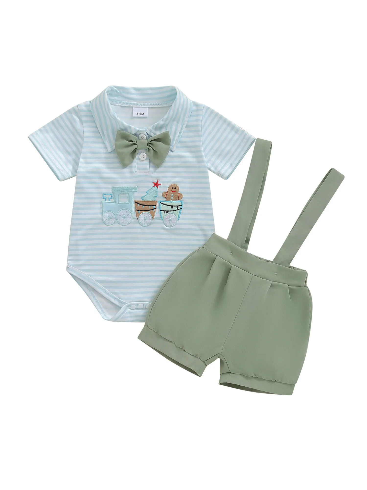 Adorable Baby Boy Striped Romper Set with Short Sleeve Embroidery Detail and Matching Suspender Shorts for Stylish Infants
Adorable Baby Boy Striped Romper Set with Short Sleeve Embroidery Detail and Matching Suspender Shorts for Stylish Infants