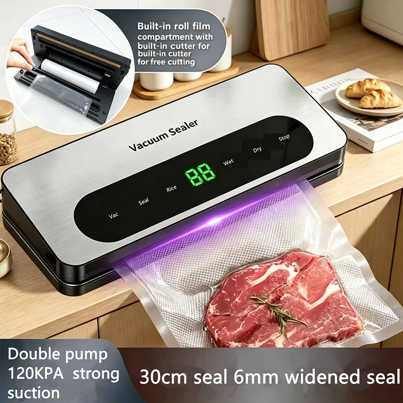 Small double-pump freshness vacuum sealing machine coil packaging machine household food fully automatic large suction power
Small double-pump freshness vacuum sealing machine coil packaging machine household food fully automatic large suction power