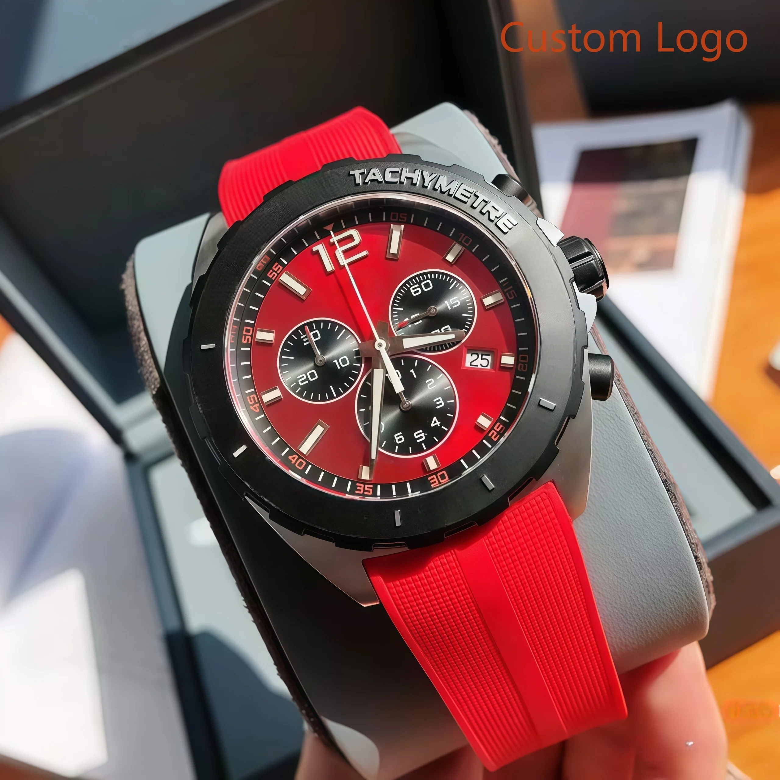 LONG GE Men 45mm Sports Chronograph Watch Yellow Dial Rubber Strap Tachymeter Bezel Racing Male Quartz Customized Watches
LONG GE Men 45mm Sports Chronograph Watch Yellow Dial Rubber Strap Tachymeter Bezel Racing Male Quartz Customized Watches