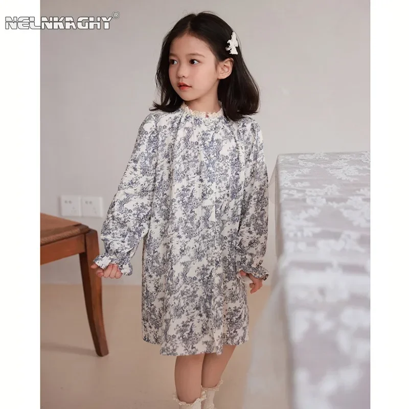 2025 Spring New in Kids Baby Girls Elegant Clothes Children Pure Cotton Ink and Wash Knee-length Dress Toddler Outwear 2-7Y
2025 Spring New in Kids Baby Girls Elegant Clothes Children Pure Cotton Ink and Wash Knee-length Dress Toddler Outwear 2-7Y