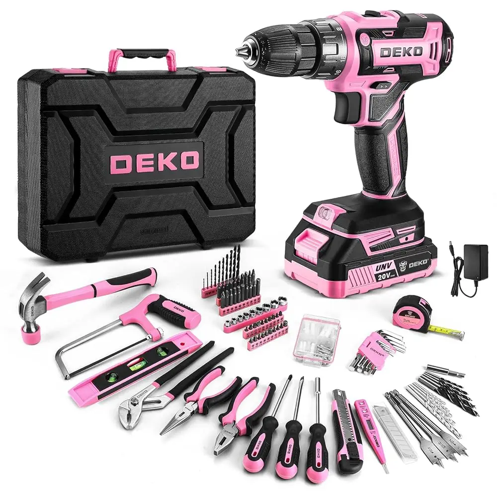 Pink Drill Tool Kit Set: 20V Cordl Power Drill Tool Box With Battery Electric Drill Driver For Men Home Hand Repair Basic
Pink Drill Tool Kit Set: 20V Cordl Power Drill Tool Box With Battery Electric Drill Driver For Men Home Hand Repair Basic