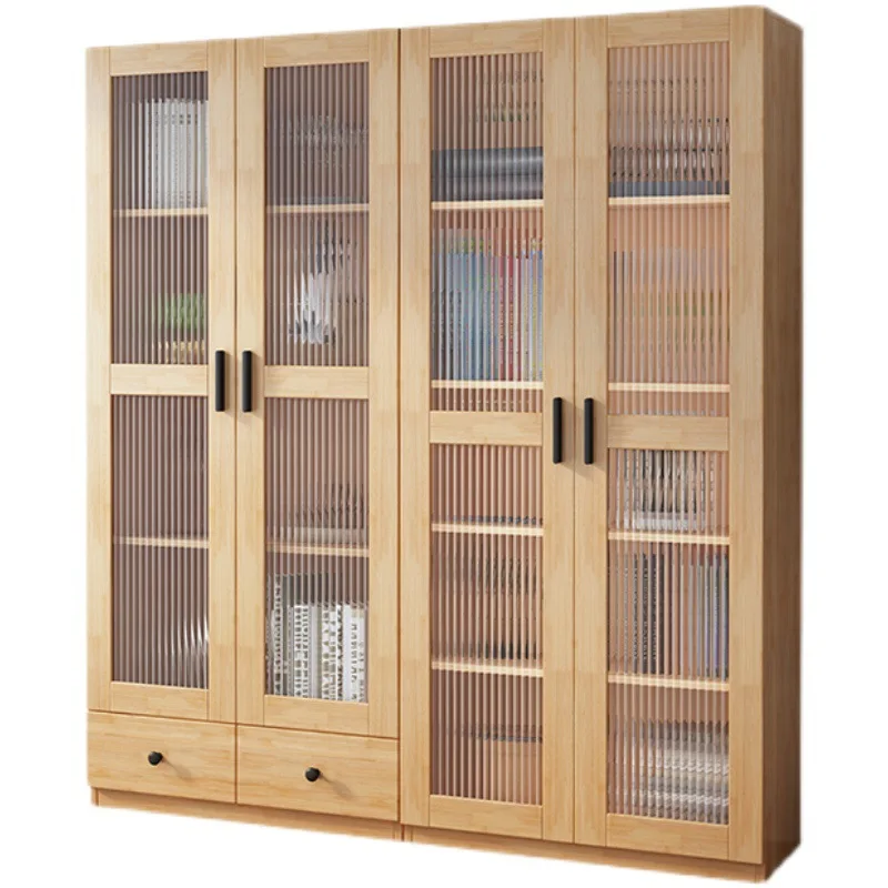 Простой и большой вместительный книжный шкаф для хранения вещей из цельного дерева, домашнее хранилище для спальни, роскошная стеклянная дверь
Простой и большой вместительный книжный шкаф для хранения вещей из цельного дерева, домашнее хранилище для спальни, роскошная стеклянная дверь