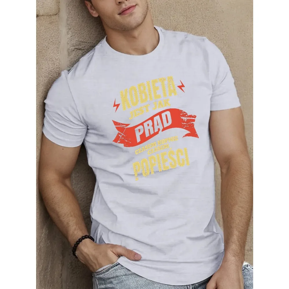 Men'S Short-Sleeve Summer T-Shirt with Fun Polish Language Designs
Men'S Short-Sleeve Summer T-Shirt with Fun Polish Language Designs