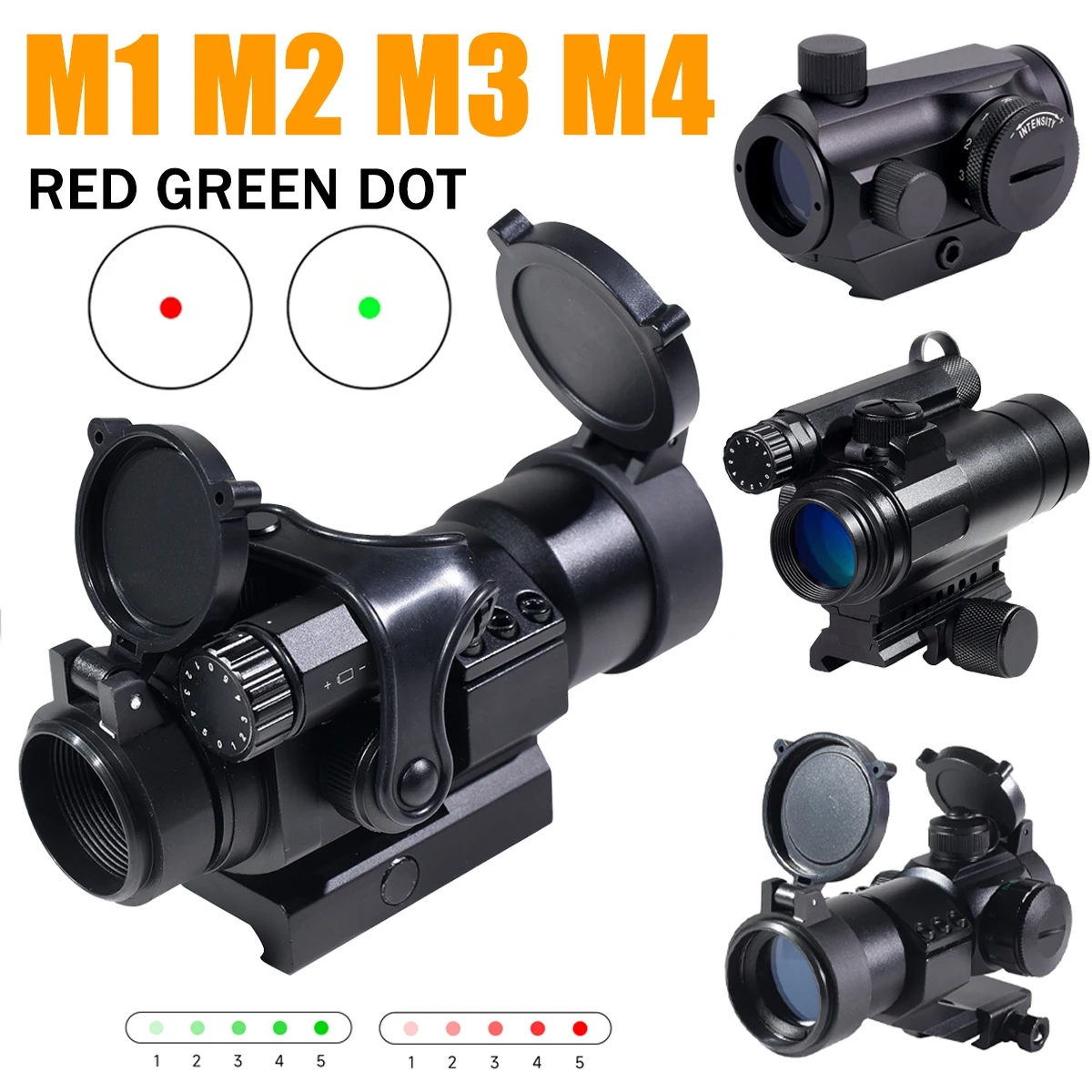 M1 M2 Red Green Dot Sight Scope Adjustable Brightness M3 M4S Red Dot Tactical Optic Sight Hunting HD Riflescope for 20mm Mount
M1 M2 Red Green Dot Sight Scope Adjustable Brightness M3 M4S Red Dot Tactical Optic Sight Hunting HD Riflescope for 20mm Mount