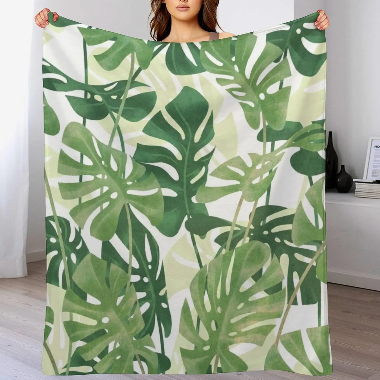 Vintage Monstera leaves Throw Blanket Year Round Soft Comfortable Blanket for Home
Vintage Monstera leaves Throw Blanket Year Round Soft Comfortable Blanket for Home