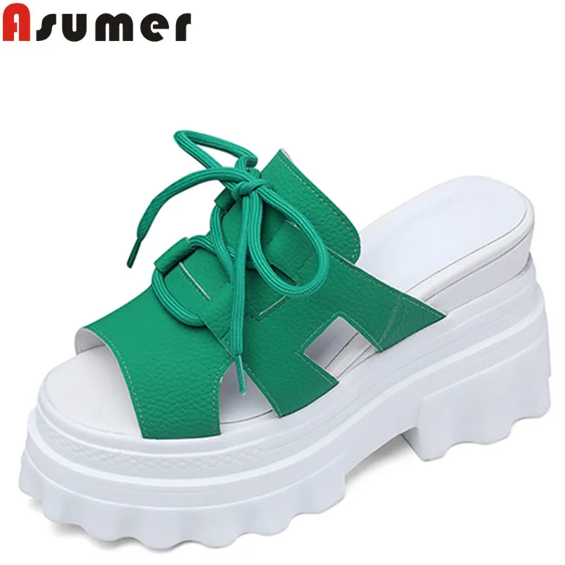 ASUMER 2022 New Genuine Leather Platform Women Sandals Height Increasing Shoes Summer Simple Ladies Solid Casual Shoes
ASUMER 2022 New Genuine Leather Platform Women Sandals Height Increasing Shoes Summer Simple Ladies Solid Casual Shoes