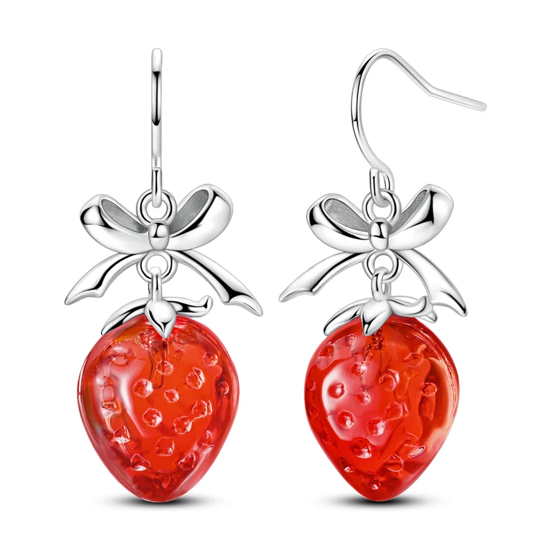 Sterling Silver Bow Strawberry Women Earrings Brilliant Wedding Engagement Star Earrings Jewelry Gift
Sterling Silver Bow Strawberry Women Earrings Brilliant Wedding Engagement Star Earrings Jewelry Gift