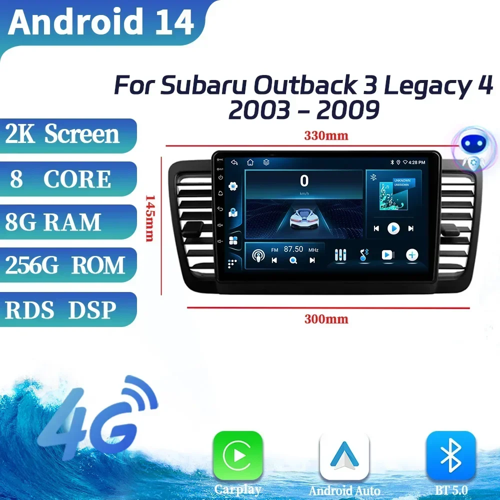 Android For Subaru Outback 3 Legacy 4 2003-2009 Car Radio Multimedia Navigation 4G GPS Wireless BT Carplay Touch Screen Stereo
Android For Subaru Outback 3 Legacy 4 2003-2009 Car Radio Multimedia Navigation 4G GPS Wireless BT Carplay Touch Screen Stereo