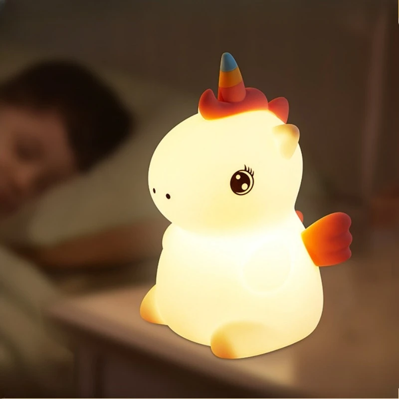 Creativity Silicone Sharp-horned Rainbow Beast Night Light LED Ornaments Table Lamp Toys Atmosphere Press Sensing Children Gifts
Creativity Silicone Sharp-horned Rainbow Beast Night Light LED Ornaments Table Lamp Toys Atmosphere Press Sensing Children Gifts