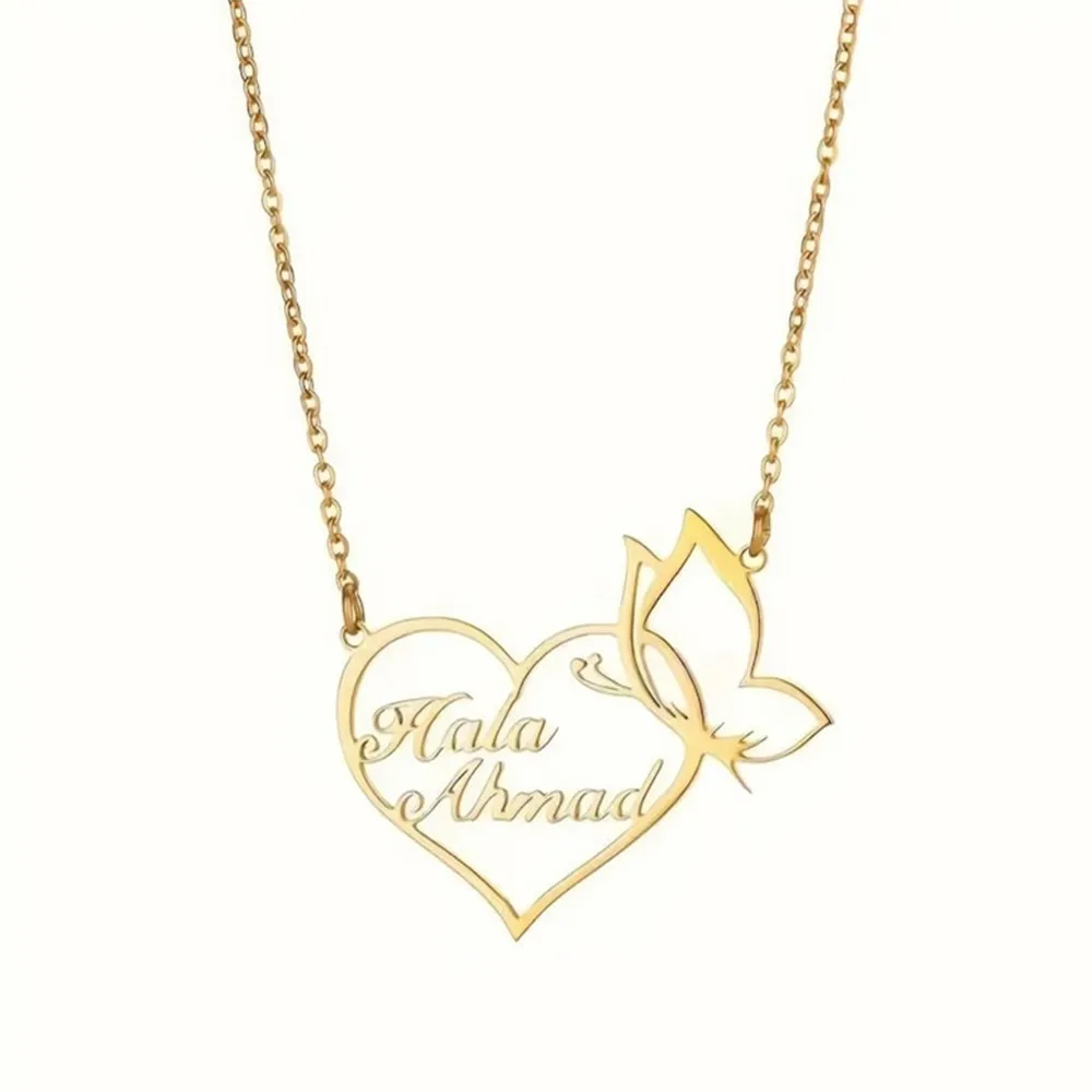 Custom Cute Butterfly Necklacе Stainless Steel Customized Items Personalizad Double Name Heart Choker Chain Valentine Day Gift
Custom Cute Butterfly Necklacе Stainless Steel Customized Items Personalizad Double Name Heart Choker Chain Valentine Day Gift
