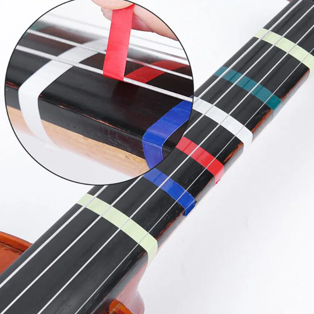8Pcs Violin Scale Stickers Self-Adhesive Fingerboard Tapes PVC Material Non-Fade Tear-Resistant for Violin Note Training
